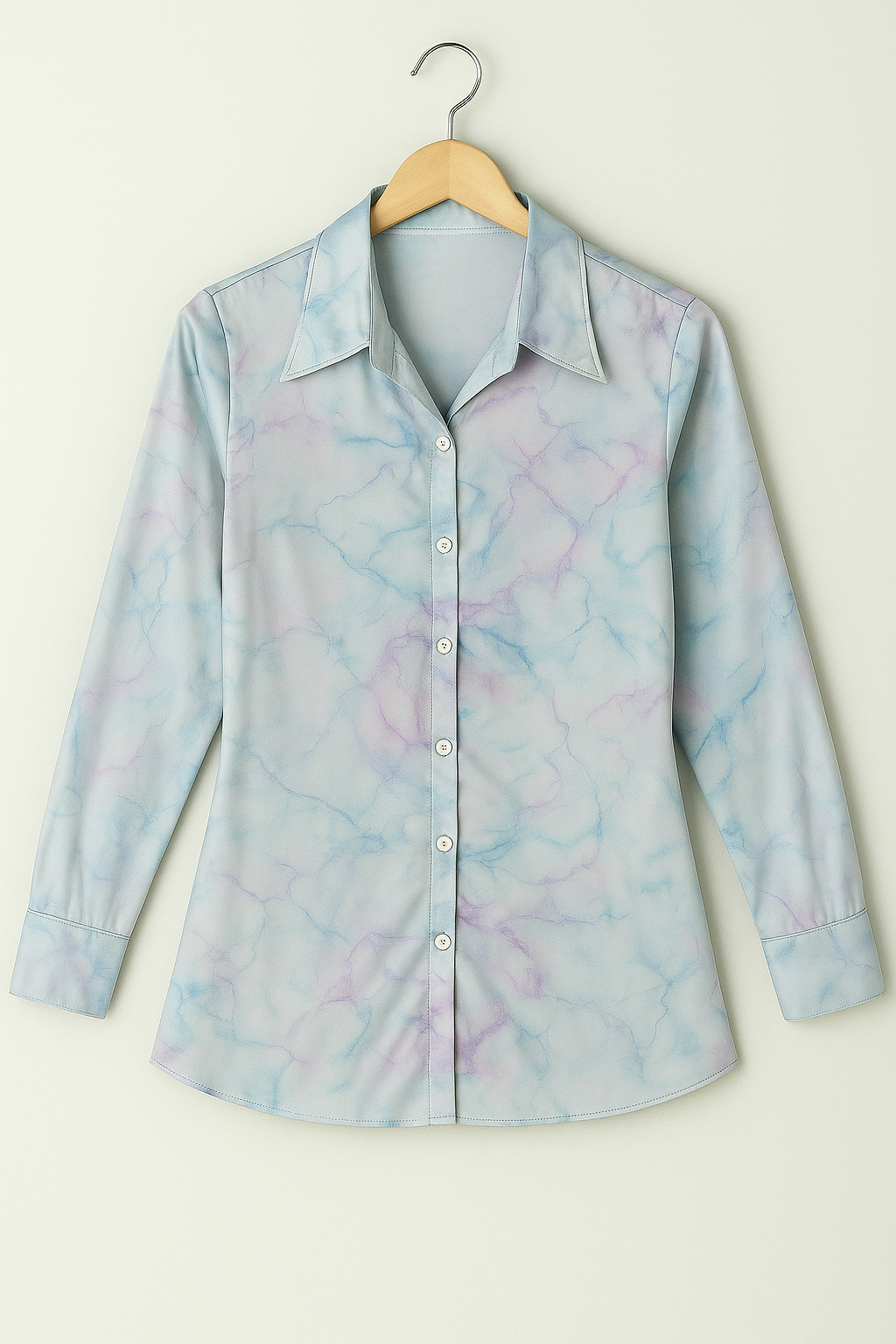 Marble Print Button-Down Shirt